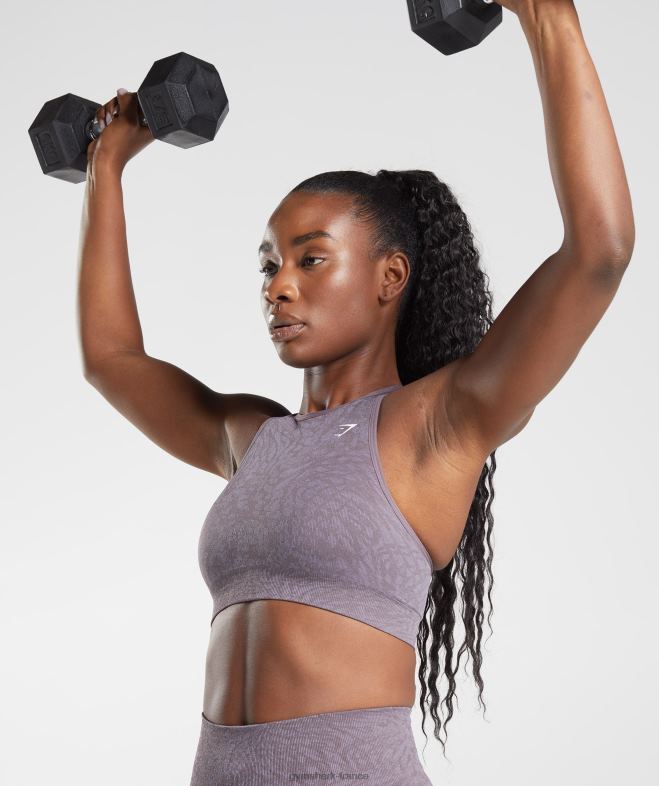 Gymshark adapter le soutien-gorge de sport sans couture animal sauvage | lilas musqué femmes 6HF28188